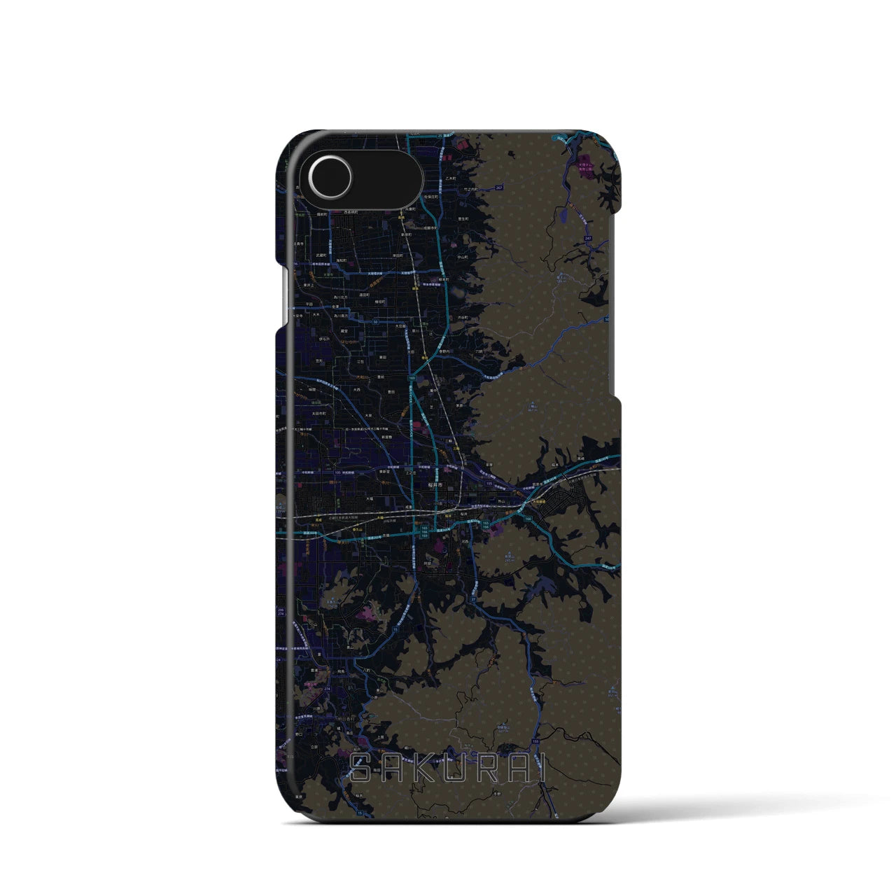 【桜井(奈良県)】地図柄iPhoneケース(バックカバータイプ)