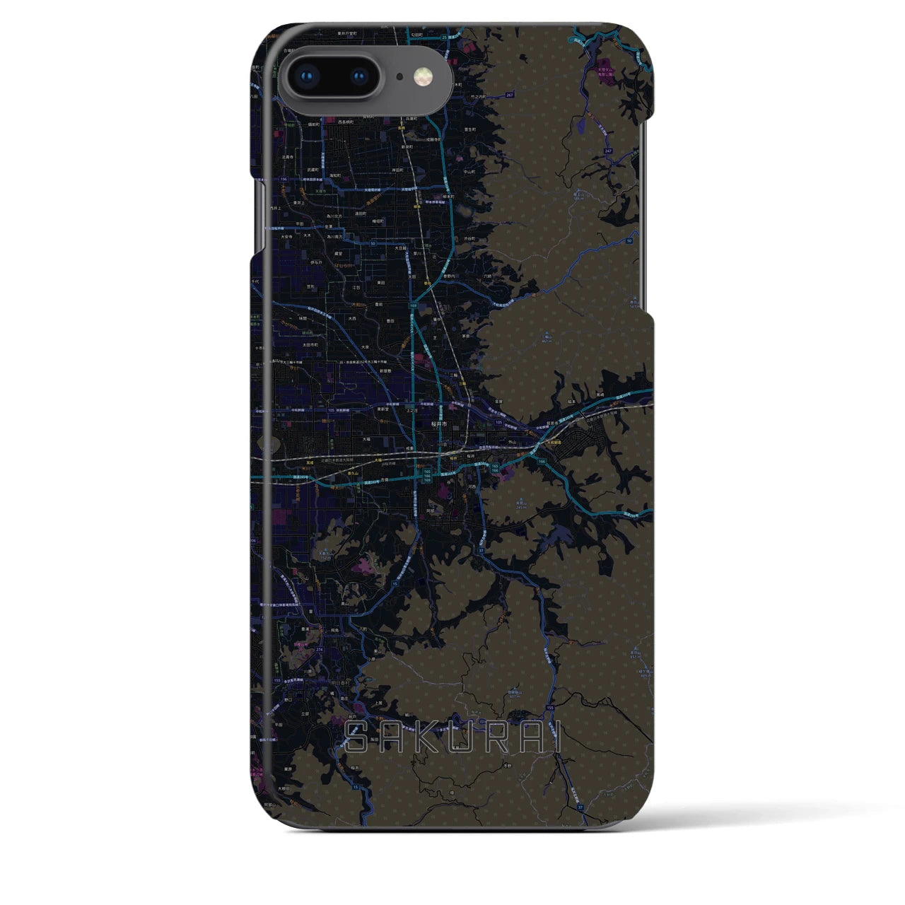 【桜井(奈良県)】地図柄iPhoneケース(バックカバータイプ)