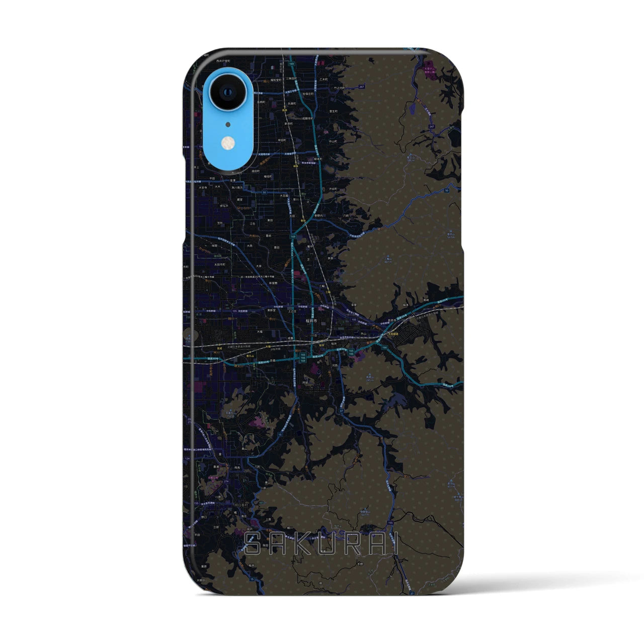 【桜井(奈良県)】地図柄iPhoneケース(バックカバータイプ)