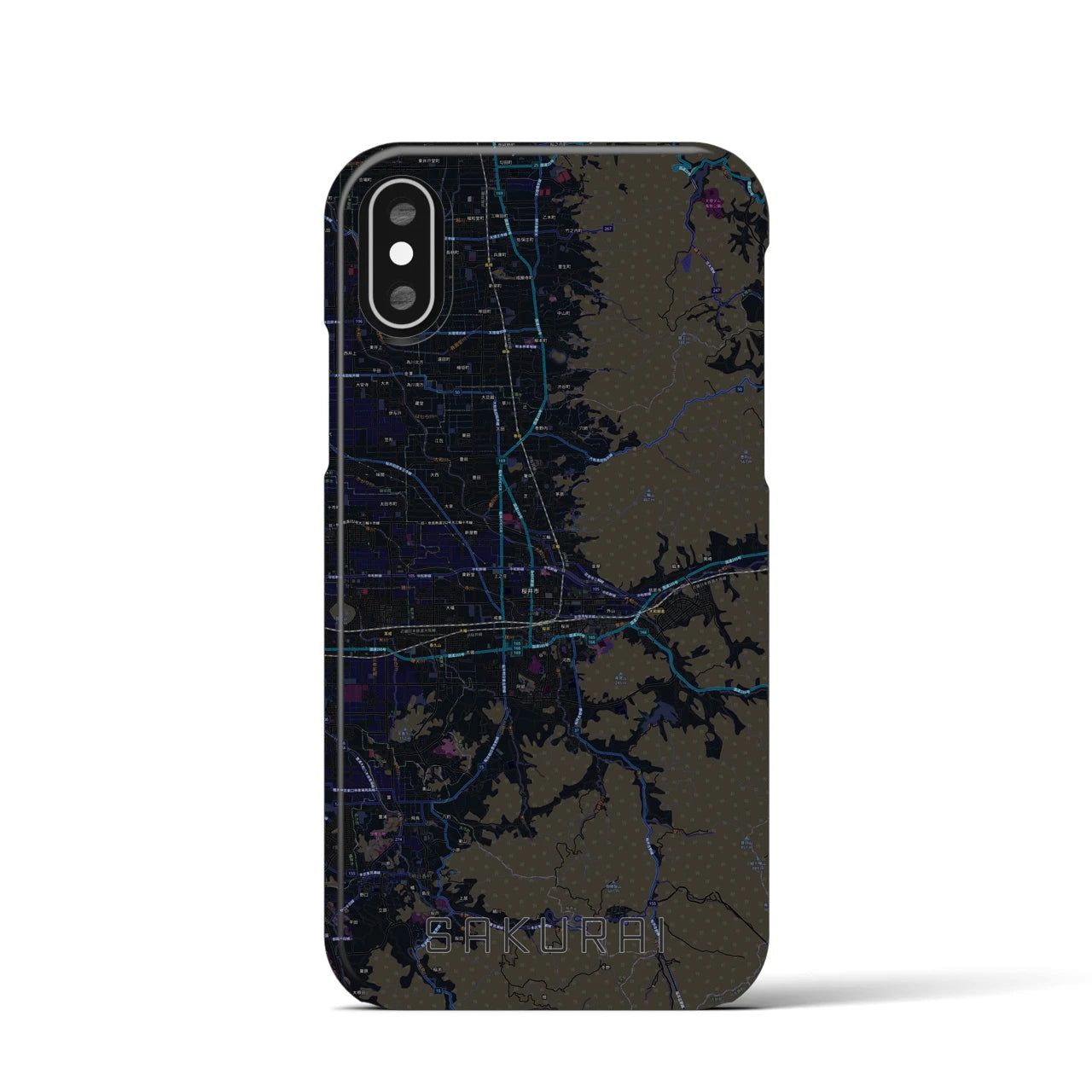 【桜井(奈良県)】地図柄iPhoneケース(バックカバータイプ)