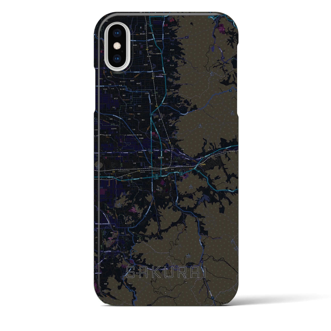 【桜井(奈良県)】地図柄iPhoneケース(バックカバータイプ)