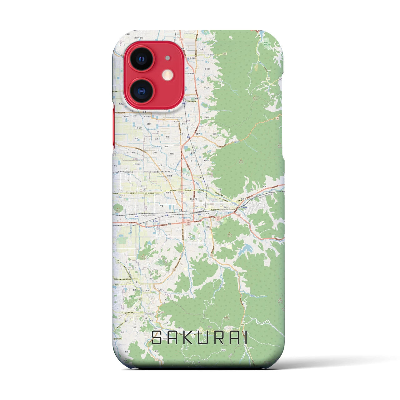 【桜井(奈良県)】地図柄iPhoneケース(バックカバータイプ)