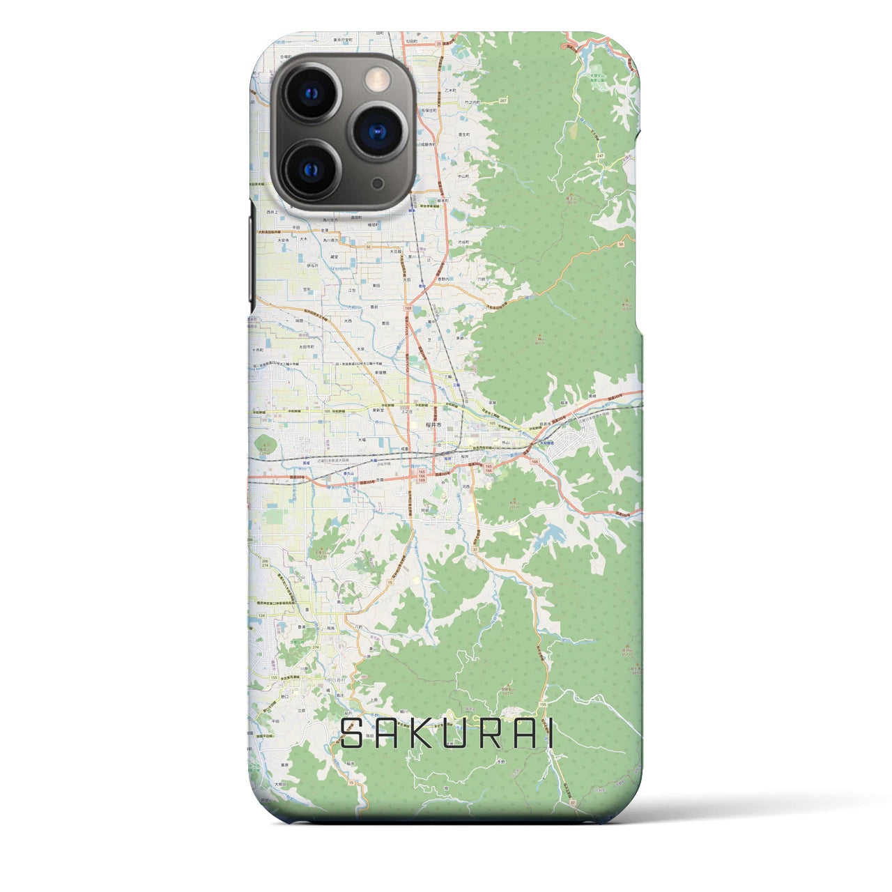 【桜井(奈良県)】地図柄iPhoneケース(バックカバータイプ)