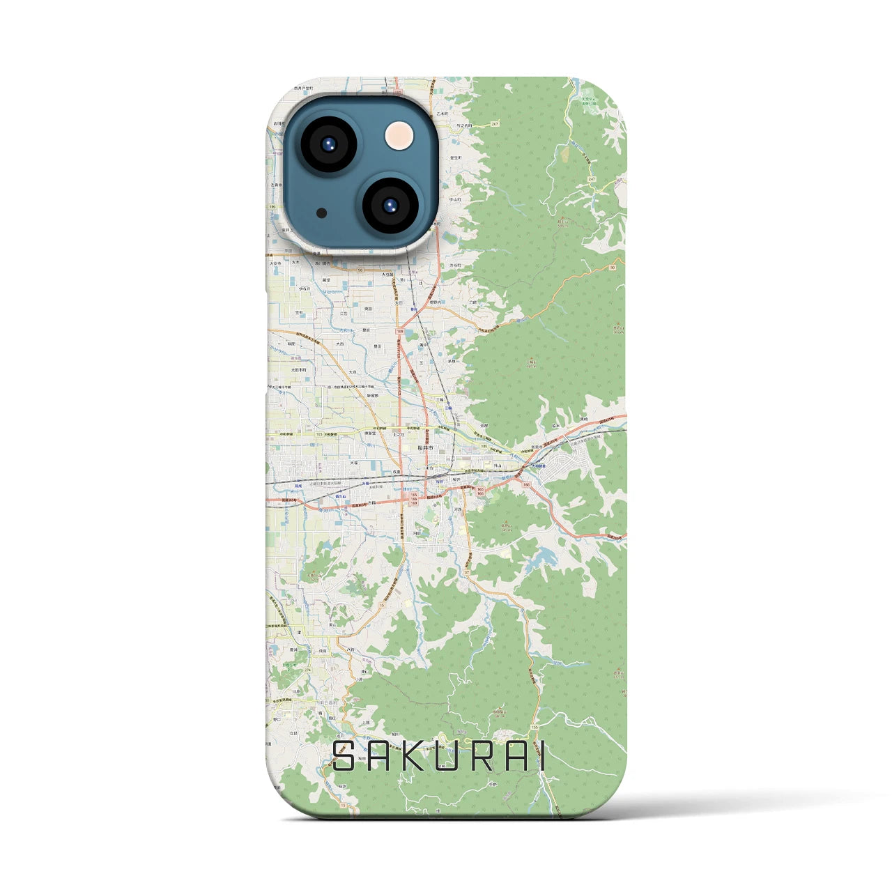 【桜井(奈良県)】地図柄iPhoneケース(バックカバータイプ)