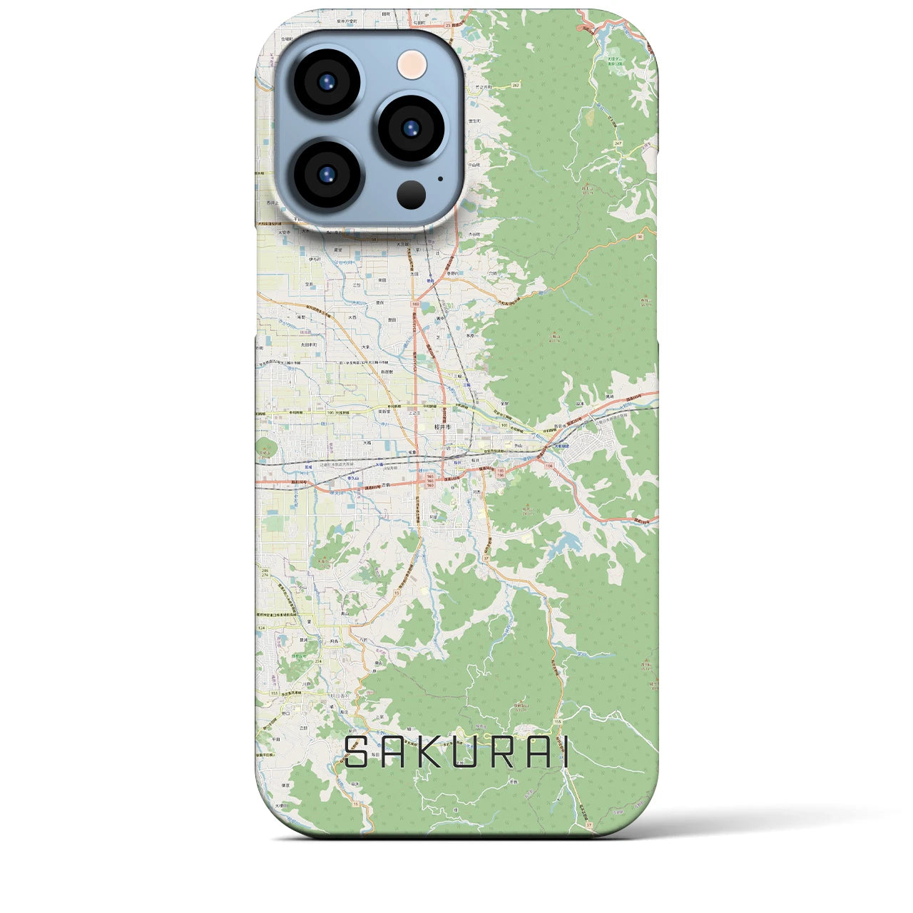 【桜井(奈良県)】地図柄iPhoneケース(バックカバータイプ)