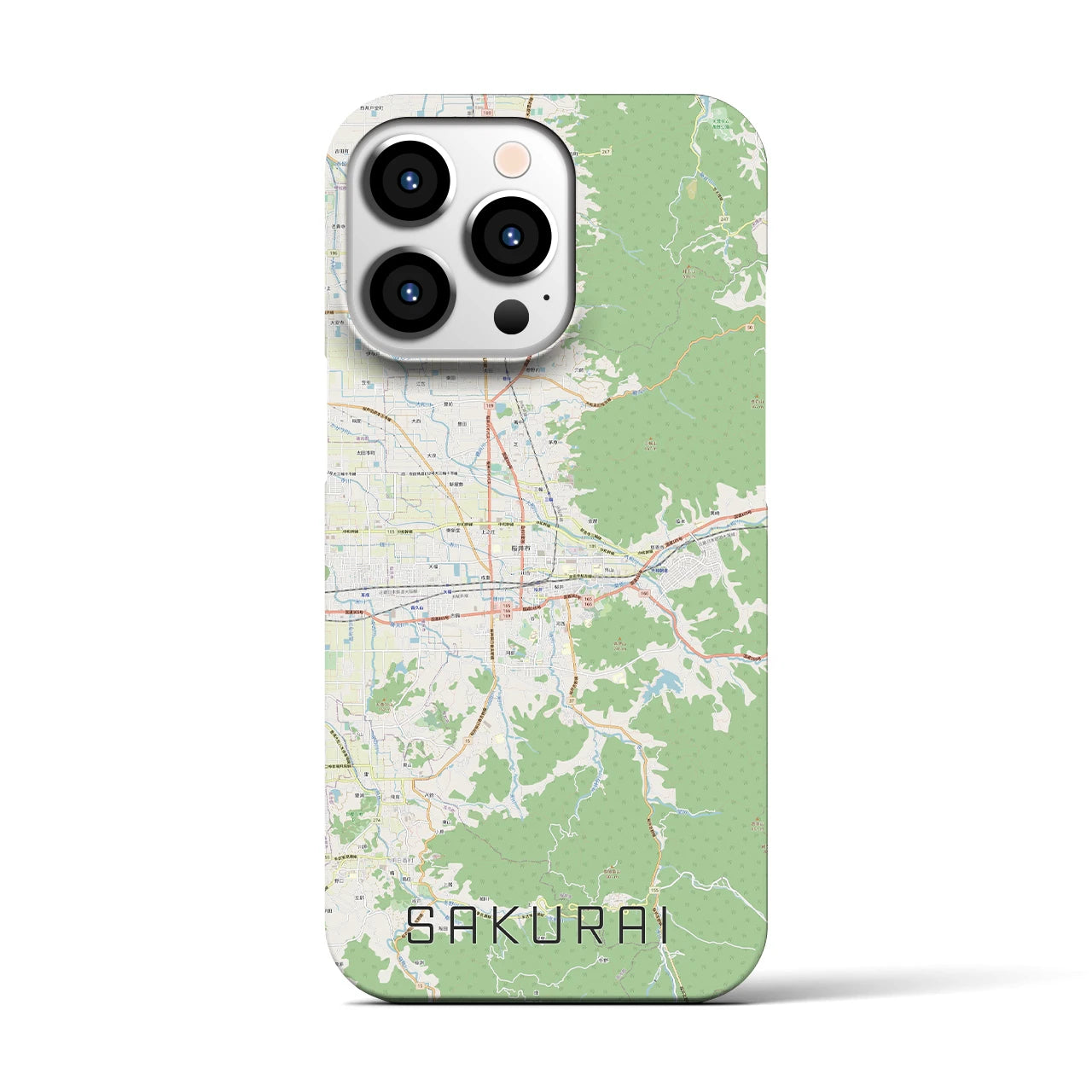 【桜井(奈良県)】地図柄iPhoneケース(バックカバータイプ)