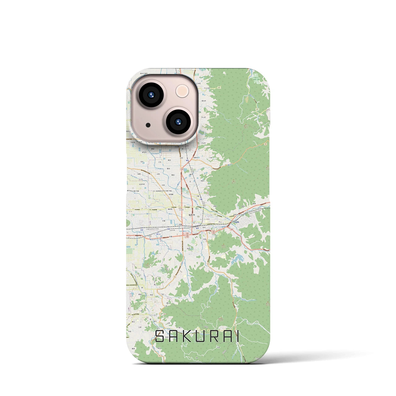 【桜井(奈良県)】地図柄iPhoneケース(バックカバータイプ)