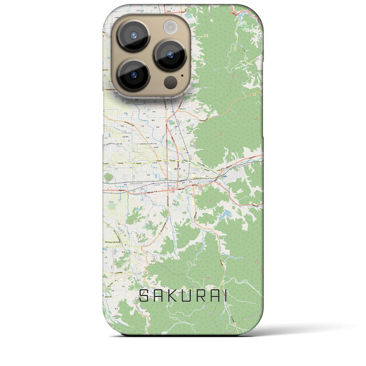 【桜井(奈良県)】地図柄iPhoneケース(バックカバータイプ)