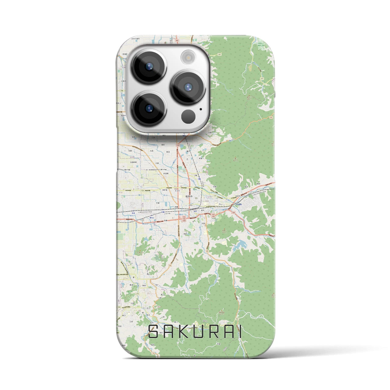 【桜井(奈良県)】地図柄iPhoneケース(バックカバータイプ)