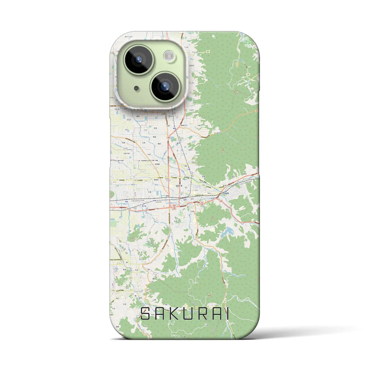 【桜井(奈良県)】地図柄iPhoneケース(バックカバータイプ)