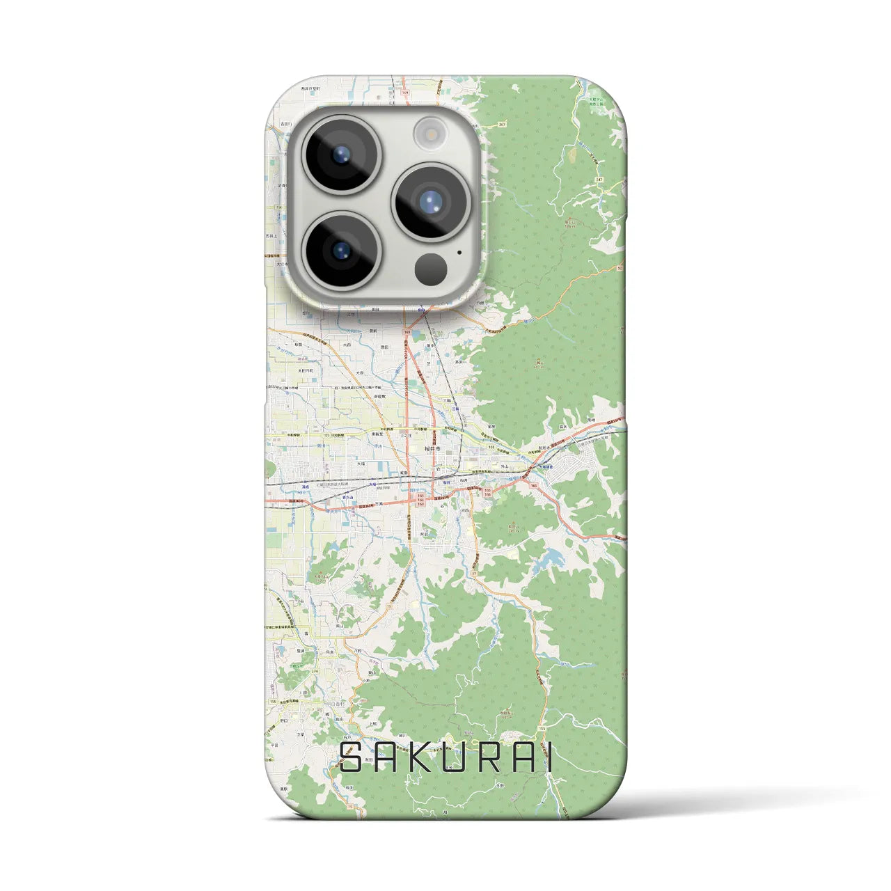 【桜井(奈良県)】地図柄iPhoneケース(バックカバータイプ)