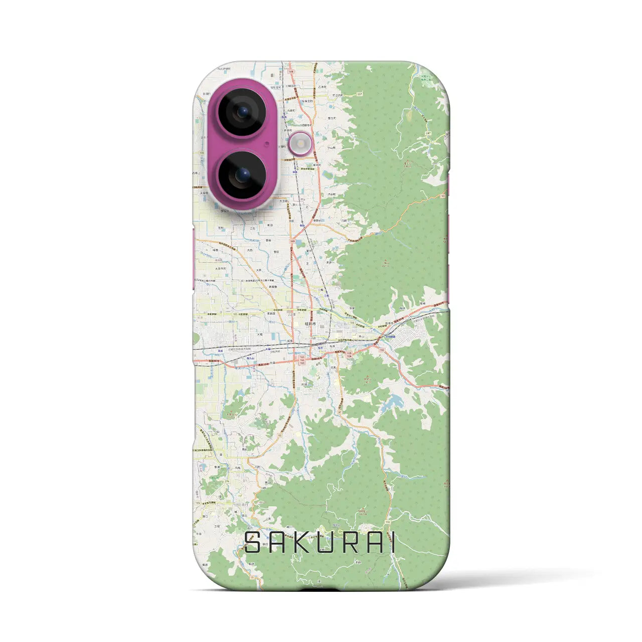【桜井(奈良県)】地図柄iPhoneケース(バックカバータイプ)