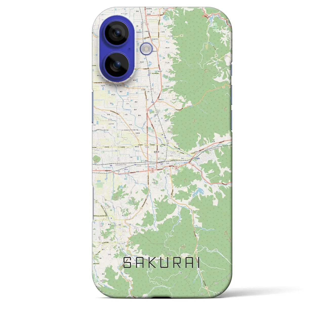 【桜井(奈良県)】地図柄iPhoneケース(バックカバータイプ)ナチュラル・iPhone 16 Pro Max 用