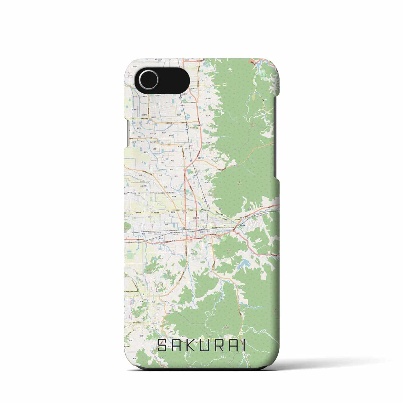 【桜井(奈良県)】地図柄iPhoneケース(バックカバータイプ)