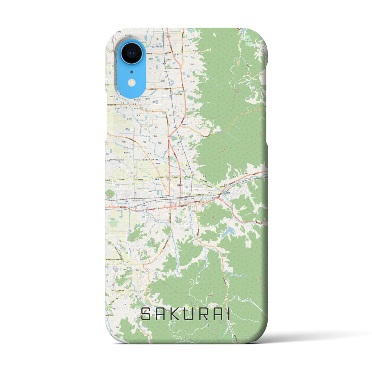 【桜井(奈良県)】地図柄iPhoneケース(バックカバータイプ)