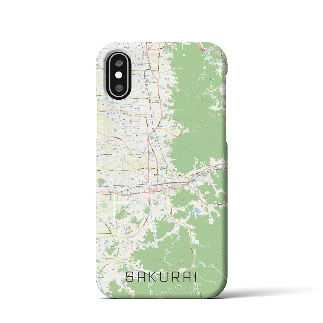 【桜井(奈良県)】地図柄iPhoneケース(バックカバータイプ)