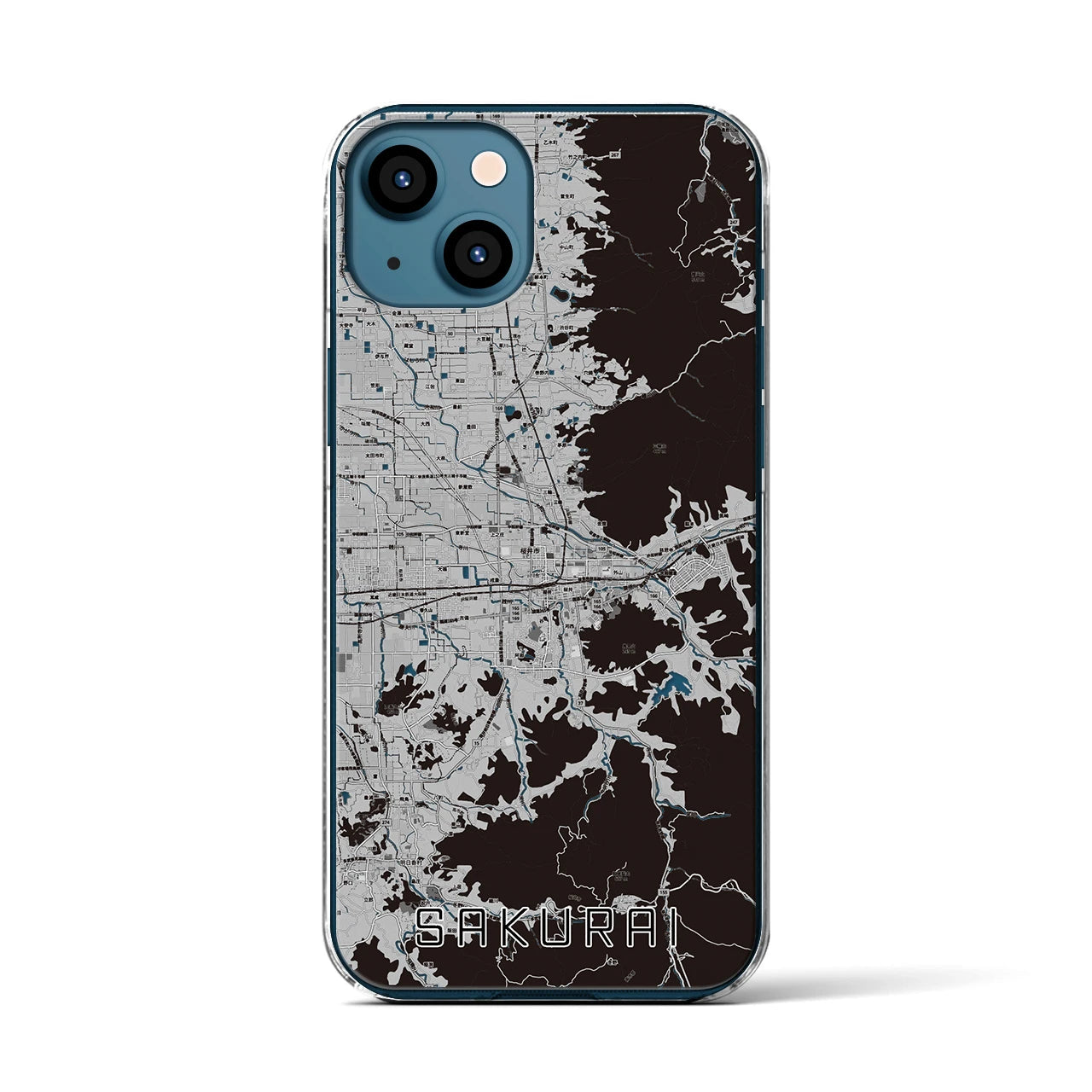 【桜井(奈良県)】地図柄iPhoneケース(クリアタイプ)