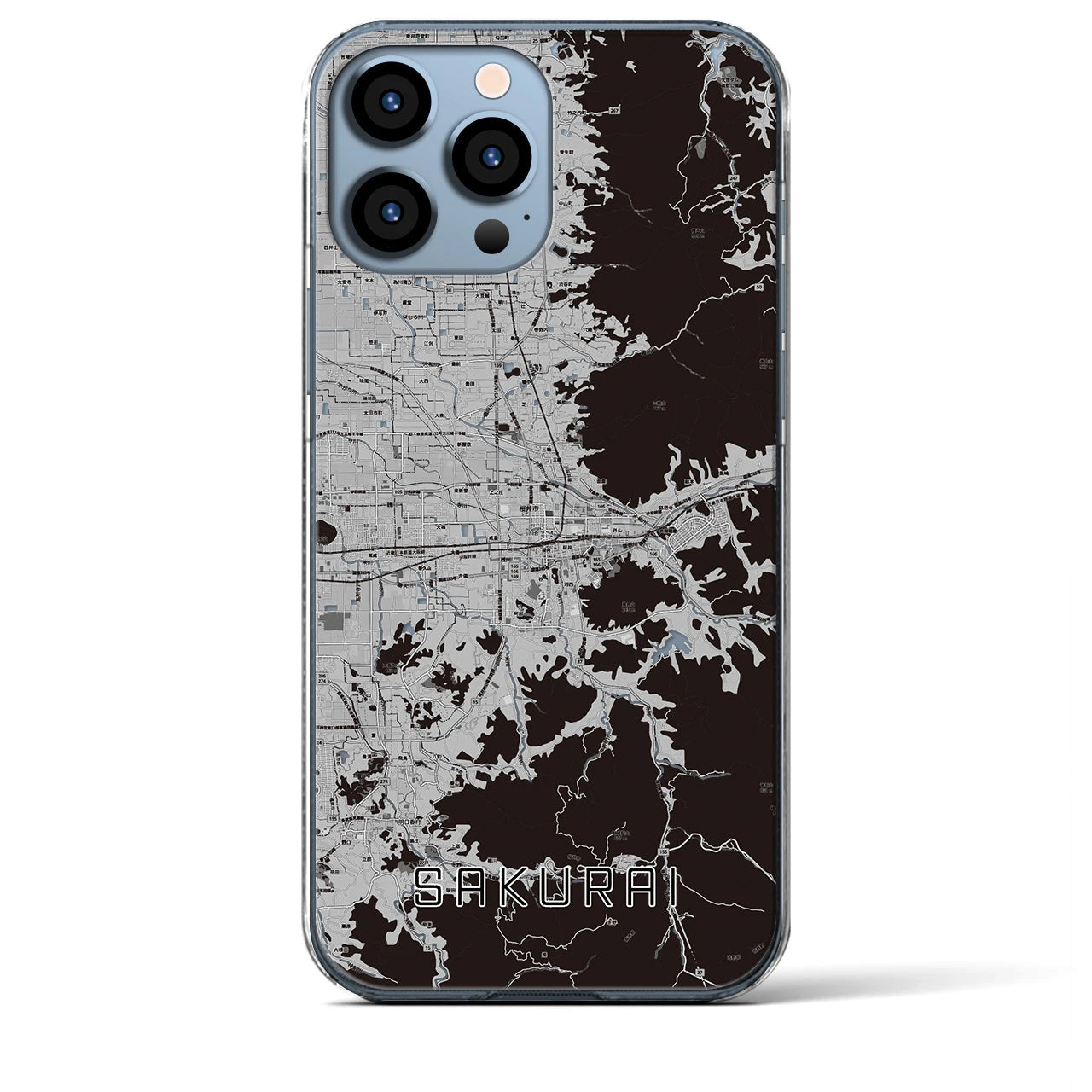 【桜井(奈良県)】地図柄iPhoneケース(クリアタイプ)