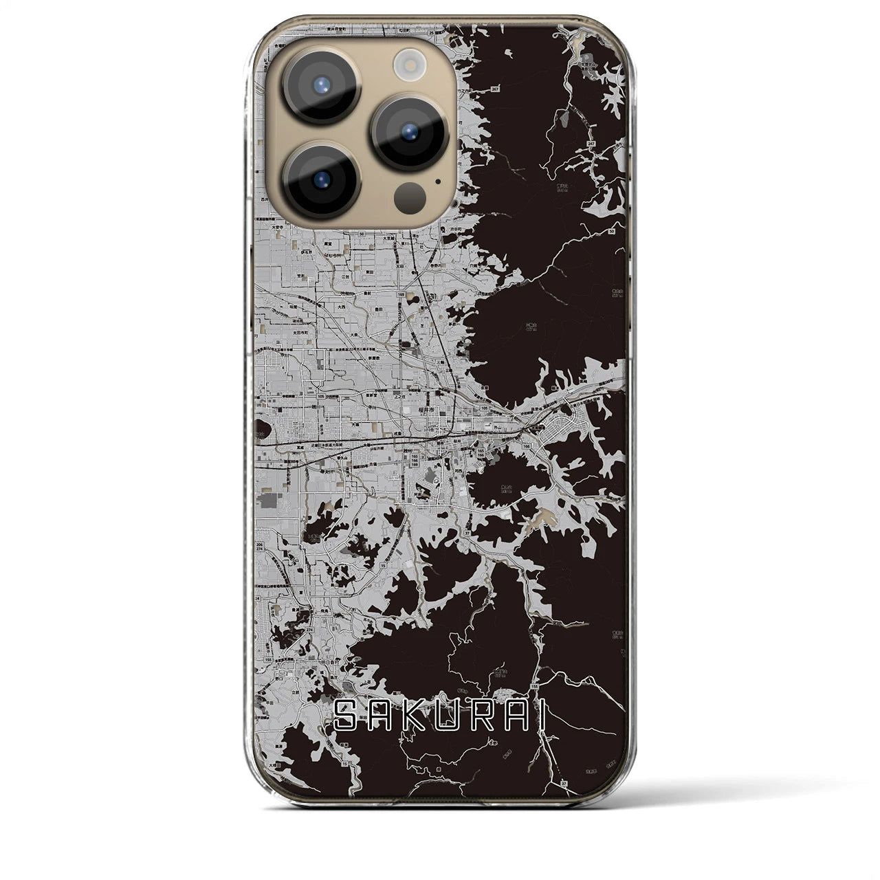 【桜井(奈良県)】地図柄iPhoneケース(クリアタイプ)