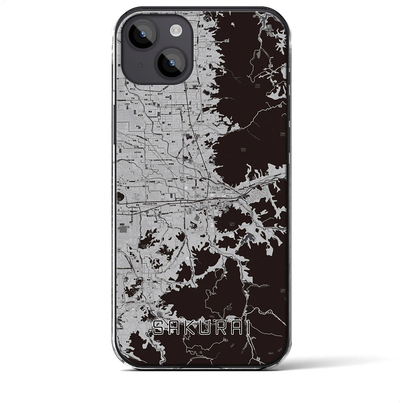 【桜井(奈良県)】地図柄iPhoneケース(クリアタイプ)