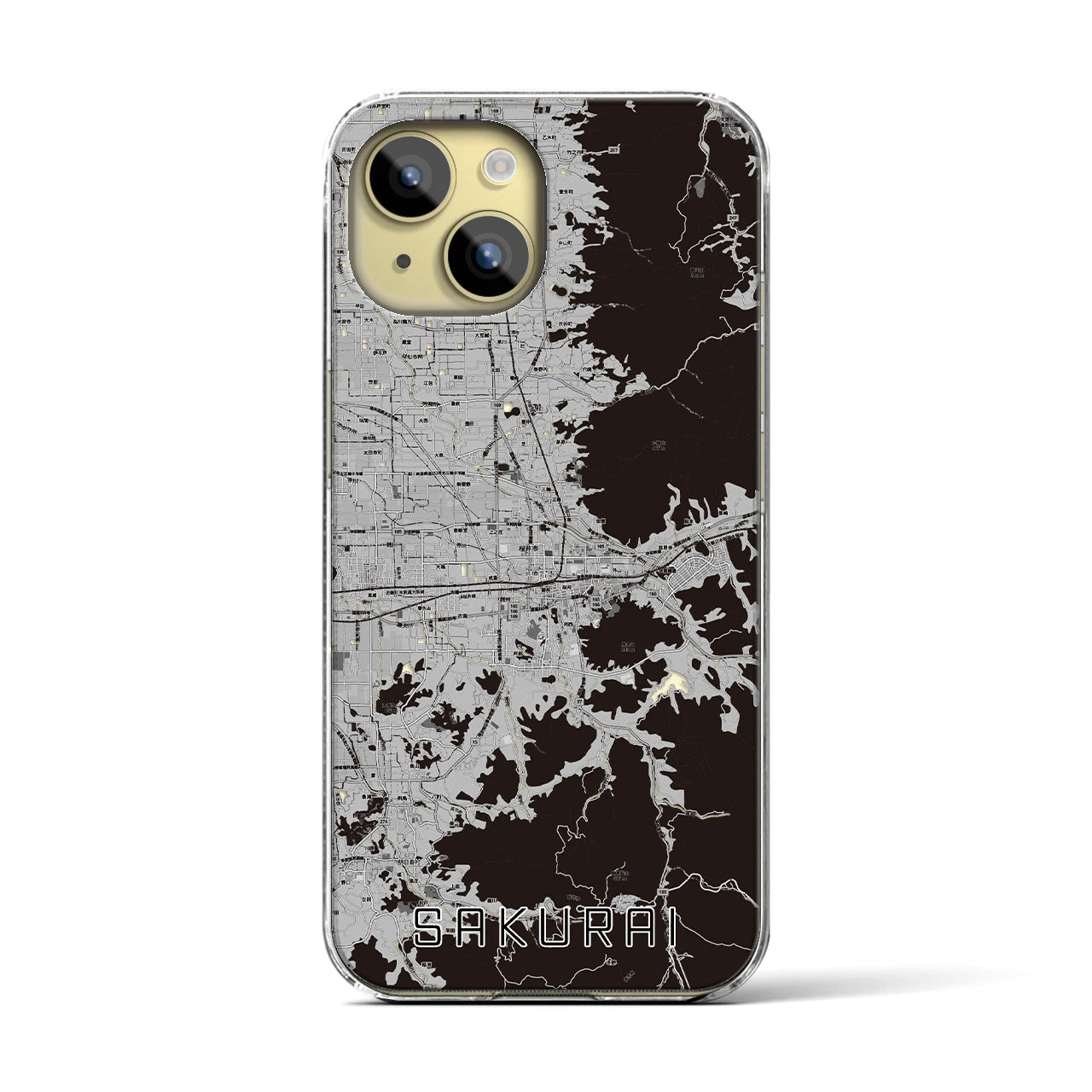 【桜井(奈良県)】地図柄iPhoneケース(クリアタイプ)