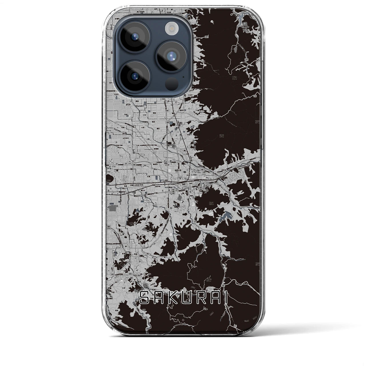 【桜井(奈良県)】地図柄iPhoneケース(クリアタイプ)