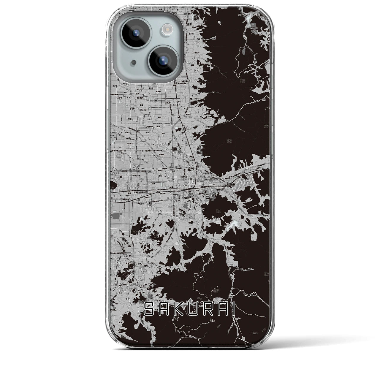 【桜井(奈良県)】地図柄iPhoneケース(クリアタイプ)