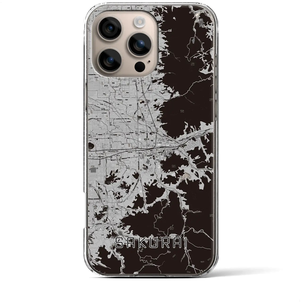 【桜井(奈良県)】地図柄iPhoneケース(クリアタイプ)