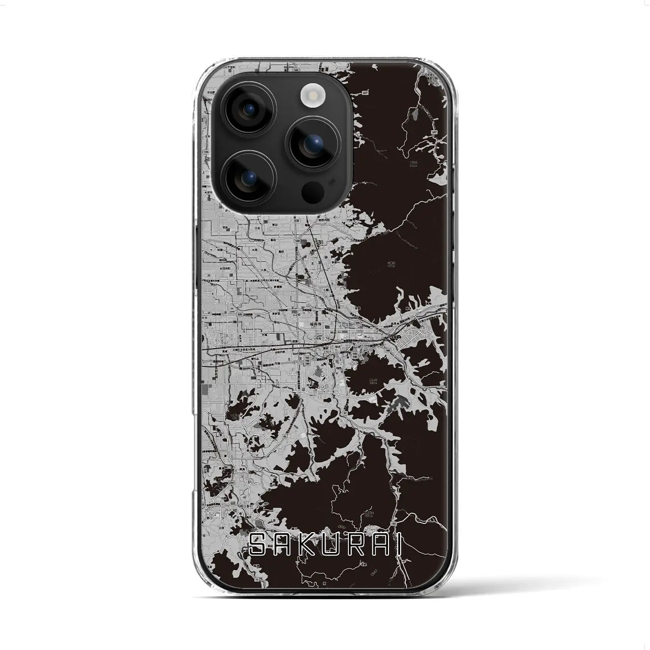 【桜井(奈良県)】地図柄iPhoneケース(クリアタイプ)