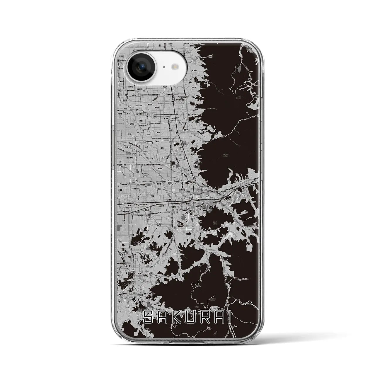 【桜井(奈良県)】地図柄iPhoneケース(クリアタイプ)