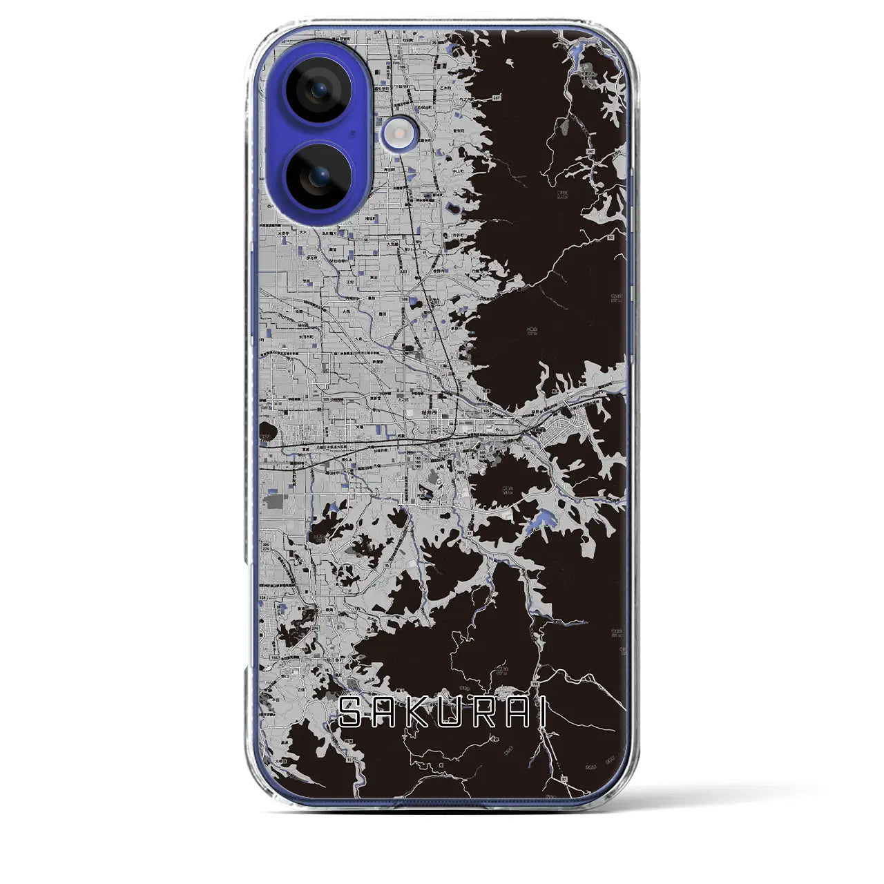 【桜井(奈良県)】地図柄iPhoneケース(クリアタイプ)