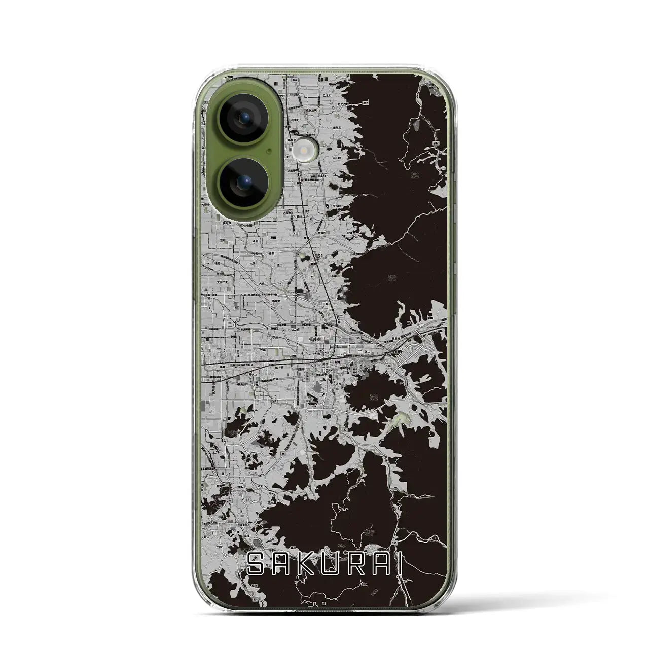 【桜井(奈良県)】地図柄iPhoneケース(クリアタイプ)