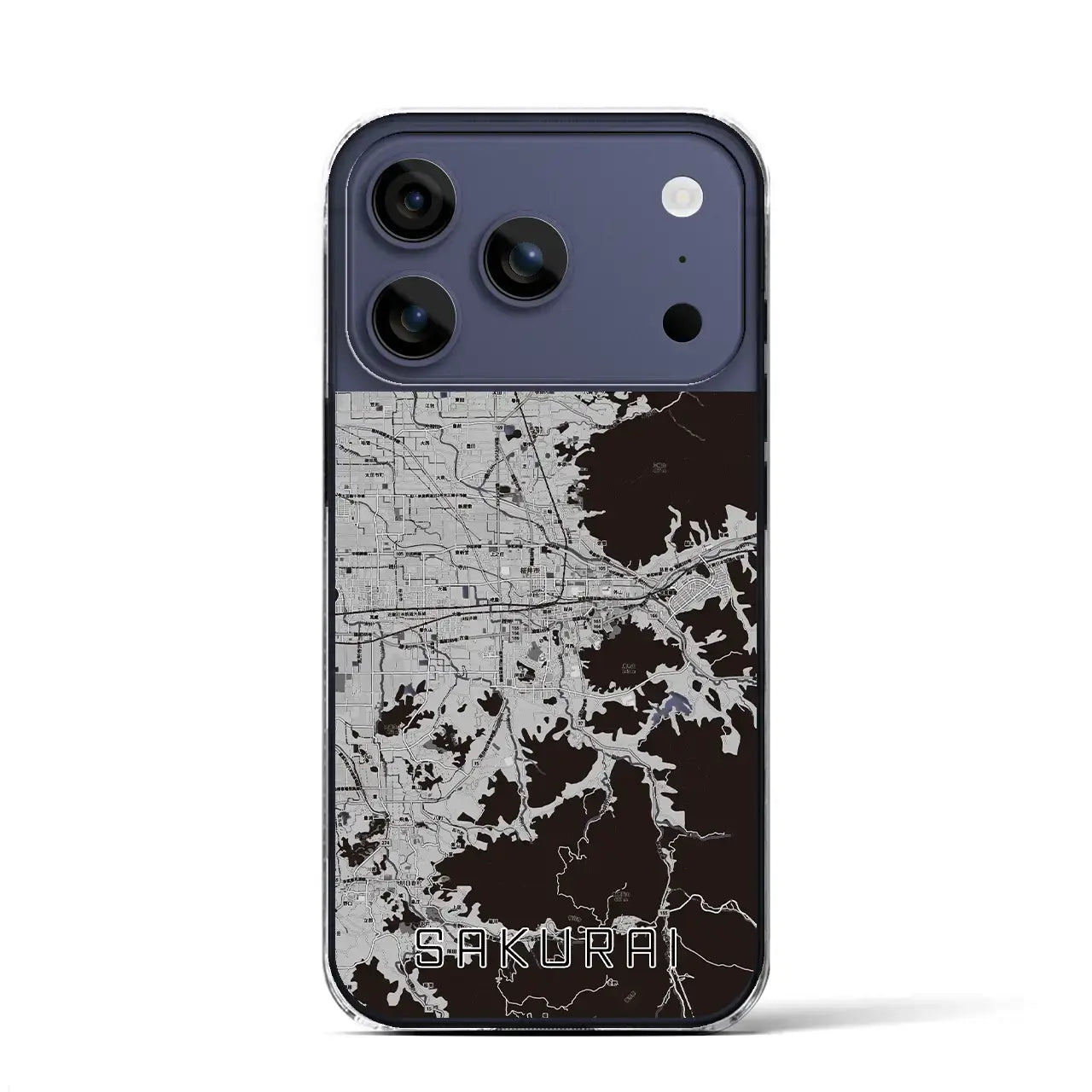 【桜井(奈良県)】地図柄iPhoneケース(クリアタイプ)