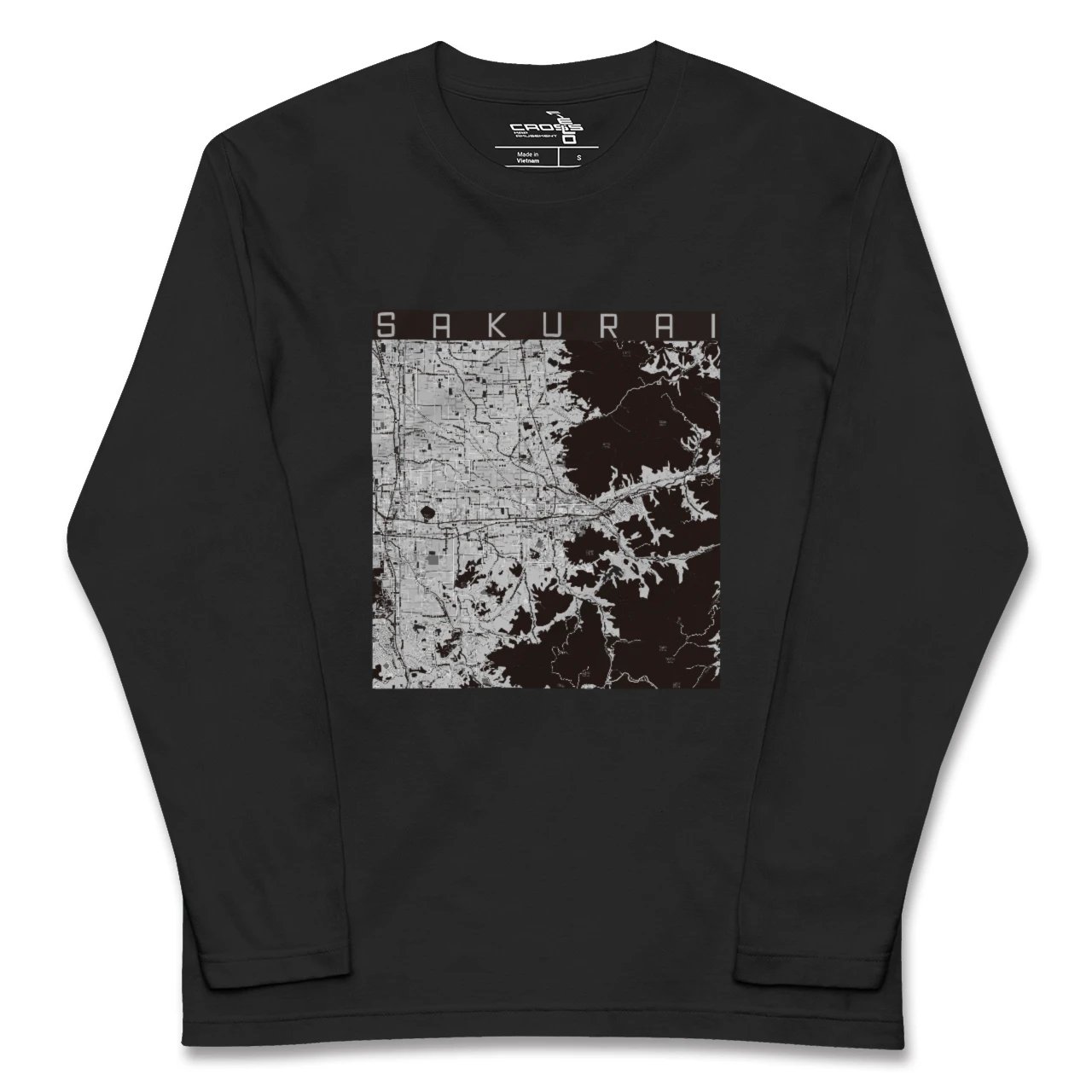 【桜井(奈良県)】地図柄ロングスリーブTシャツ