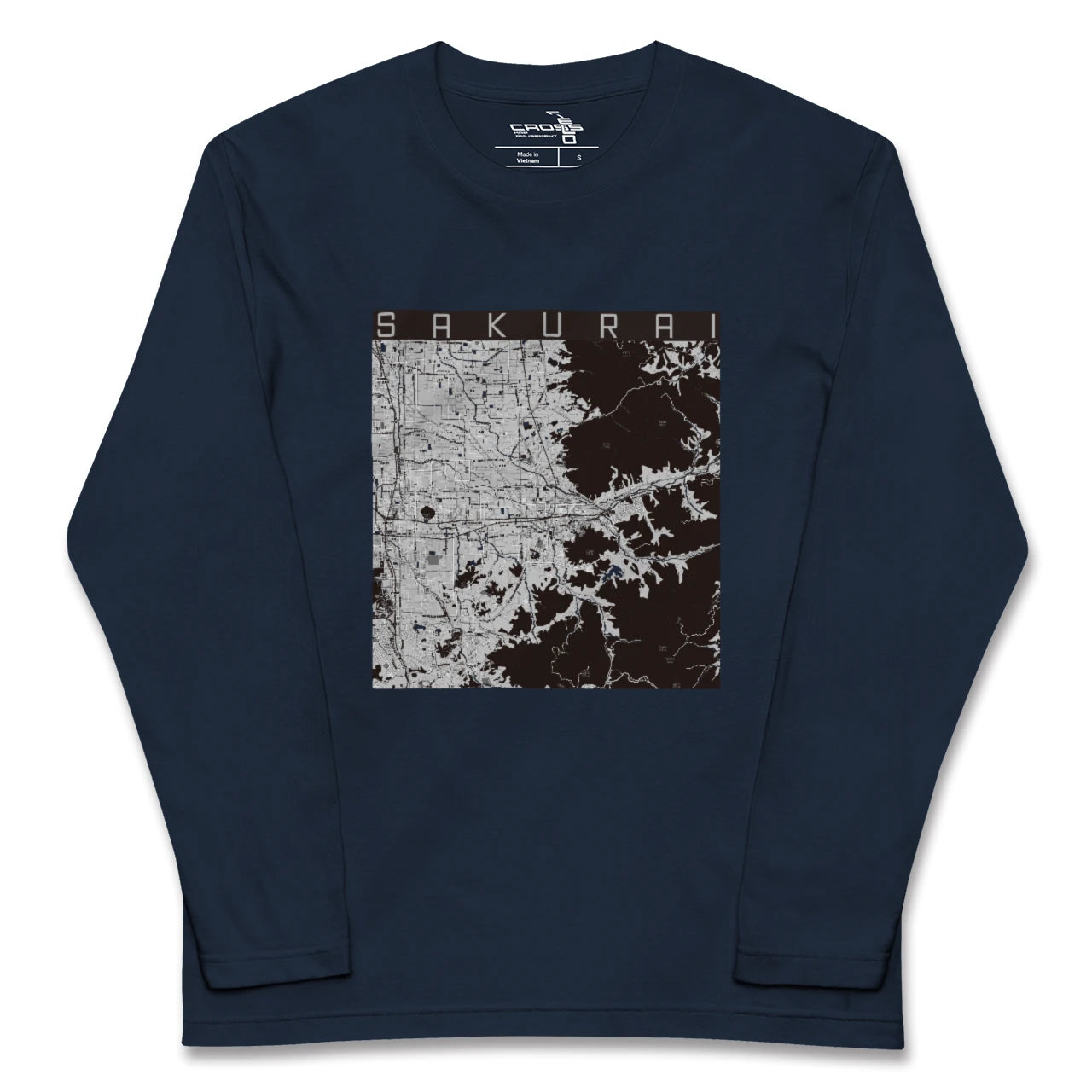 【桜井(奈良県)】地図柄ロングスリーブTシャツ