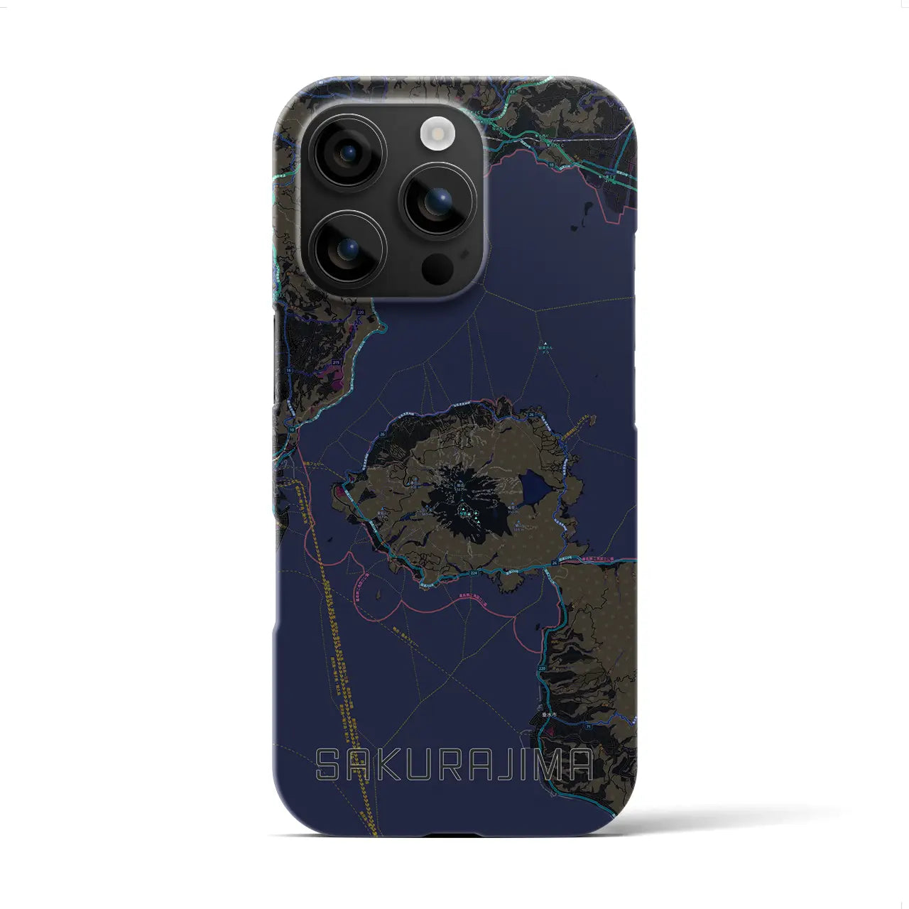 【桜島(鹿児島県)】地図柄iPhoneケース(バックカバータイプ)