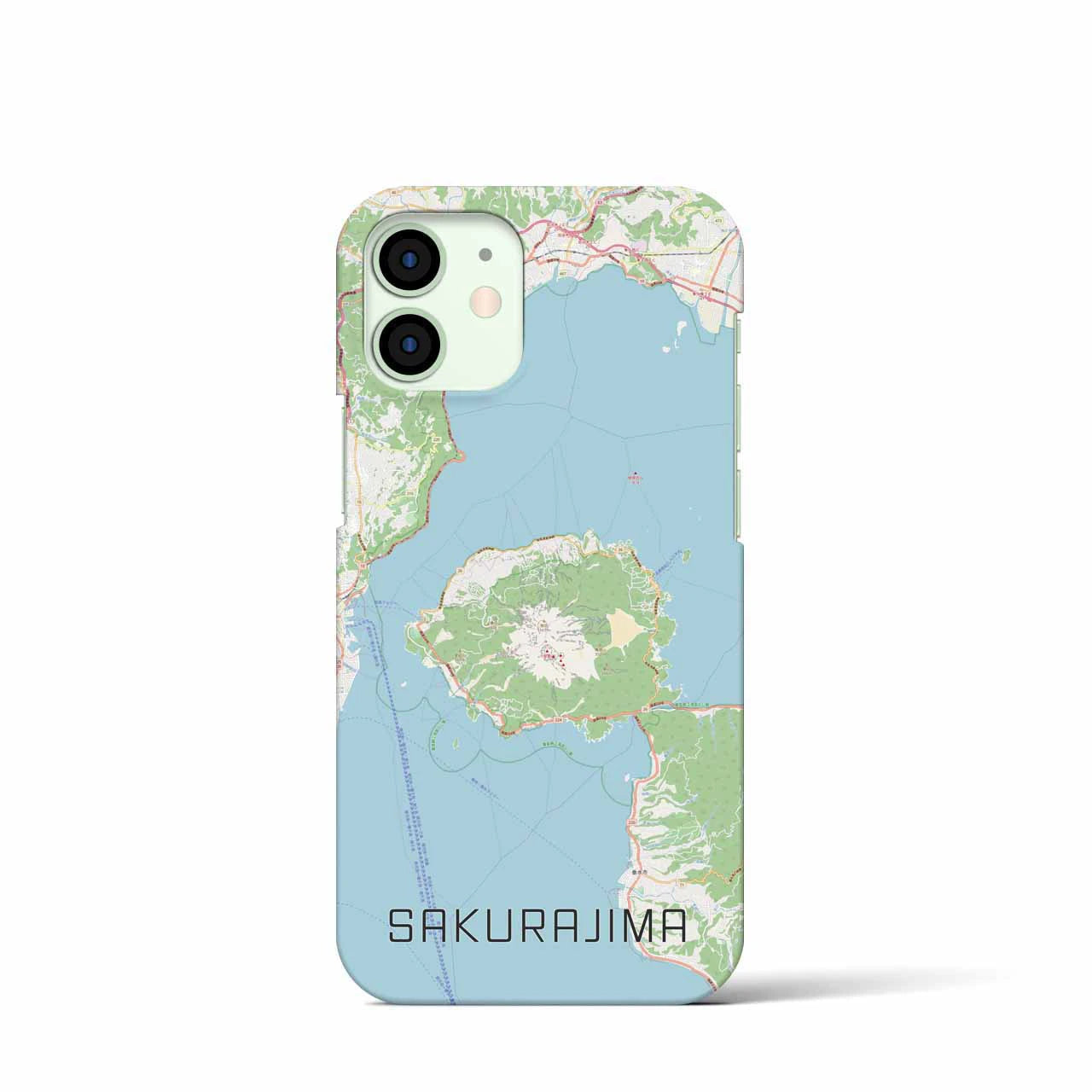 【桜島(鹿児島県)】地図柄iPhoneケース(バックカバータイプ)