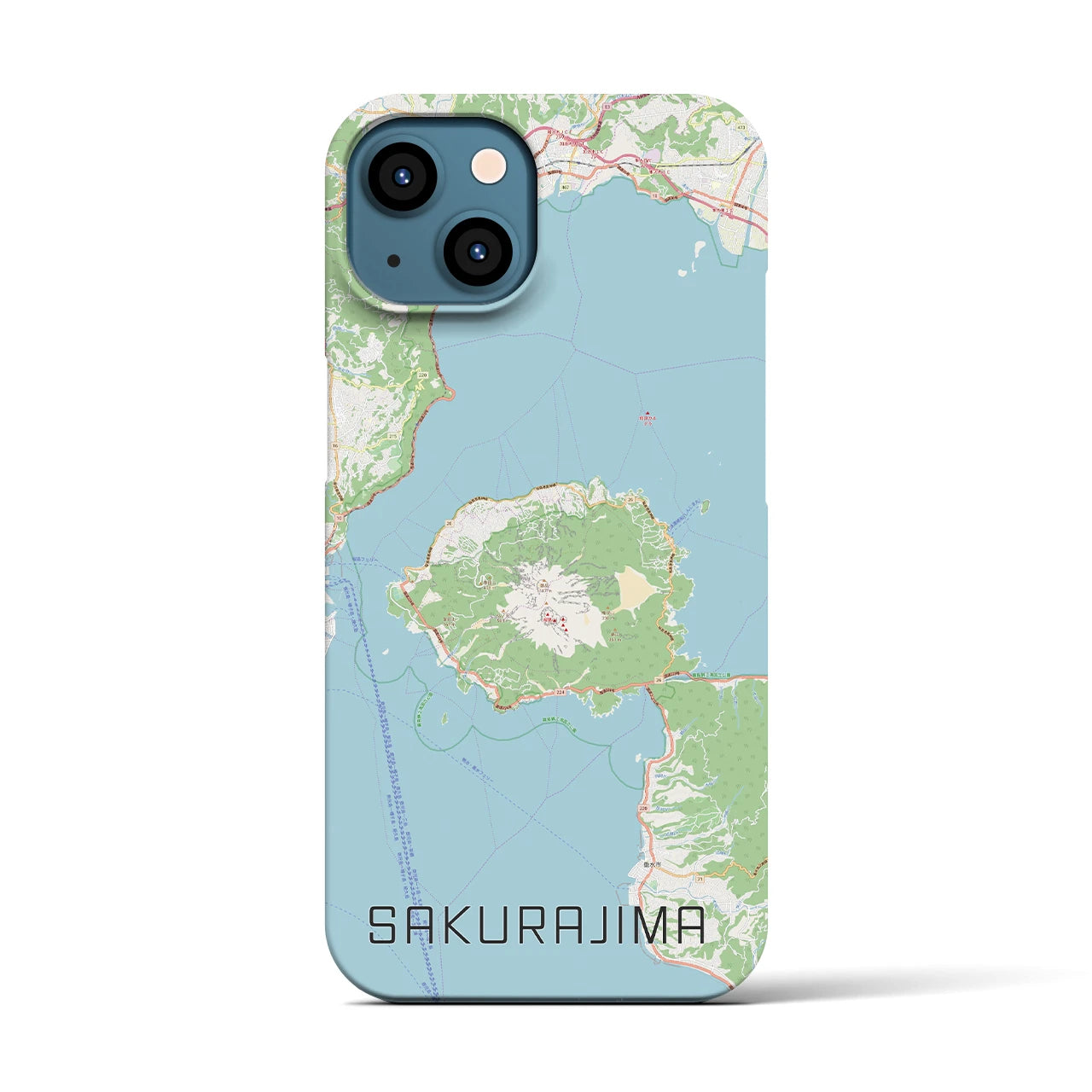 【桜島(鹿児島県)】地図柄iPhoneケース(バックカバータイプ)