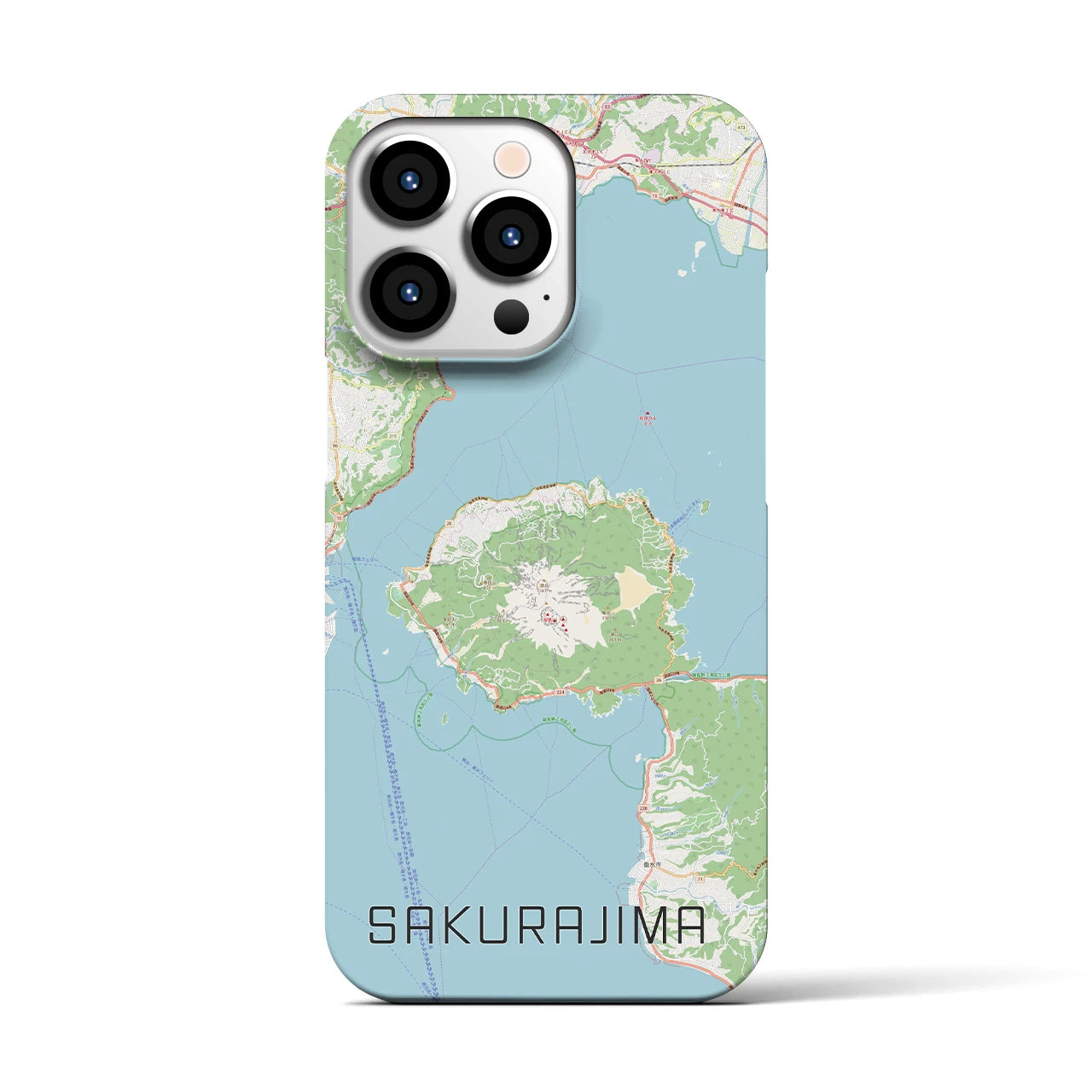 【桜島(鹿児島県)】地図柄iPhoneケース(バックカバータイプ)