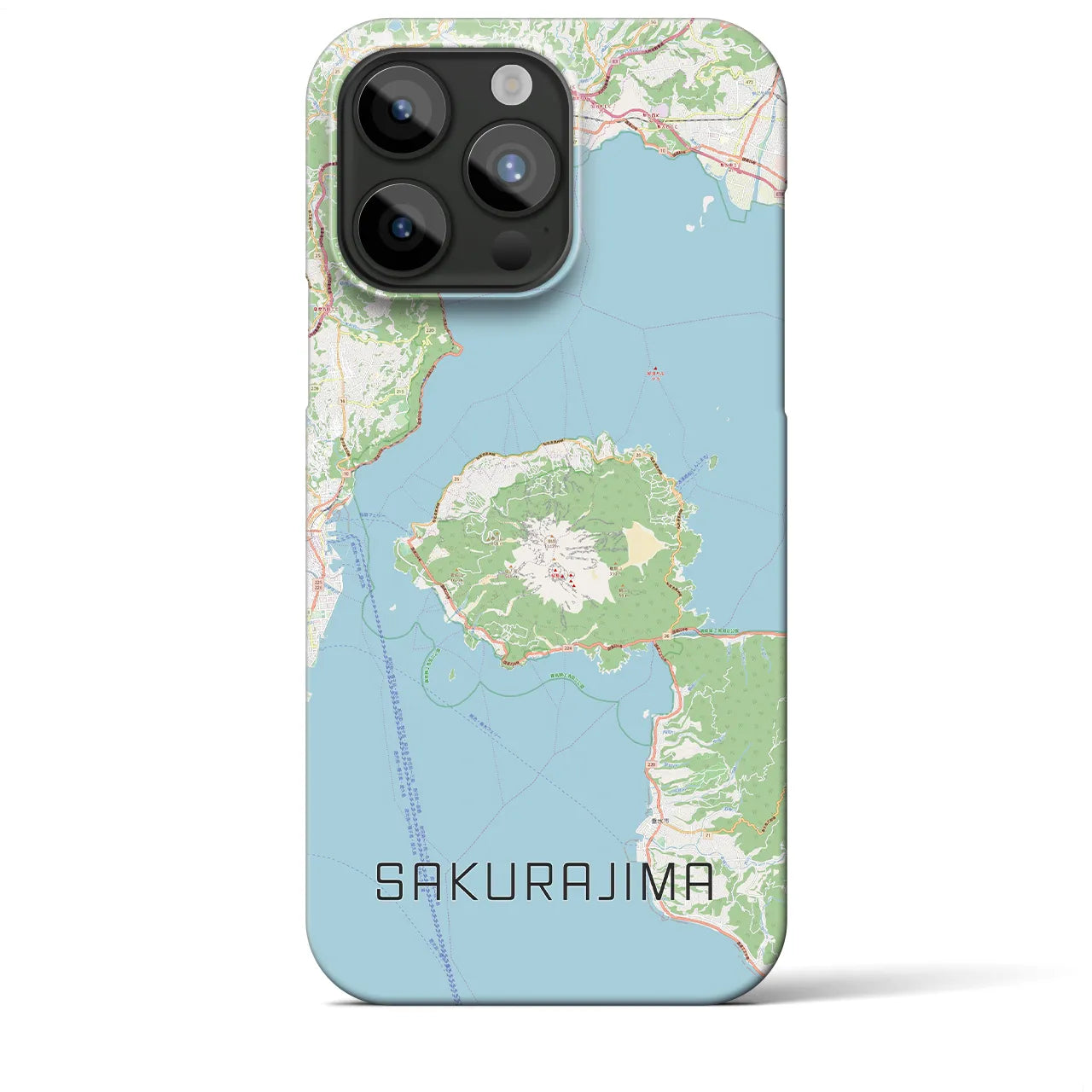 【桜島(鹿児島県)】地図柄iPhoneケース(バックカバータイプ)
