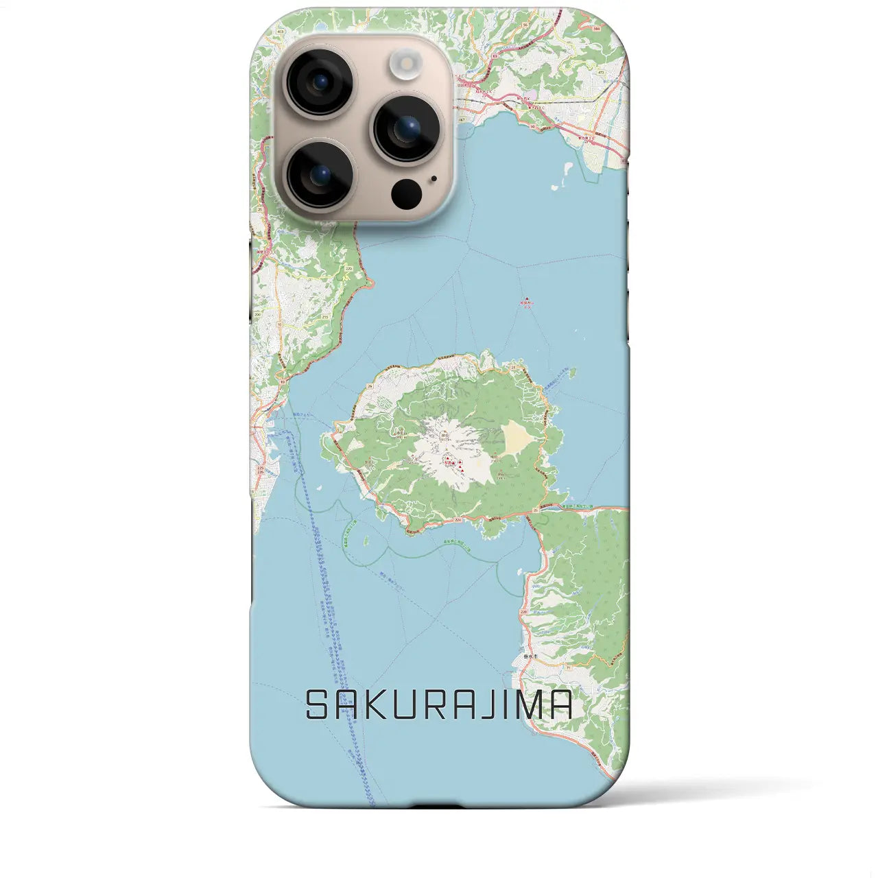 【桜島(鹿児島県)】地図柄iPhoneケース(バックカバータイプ)
