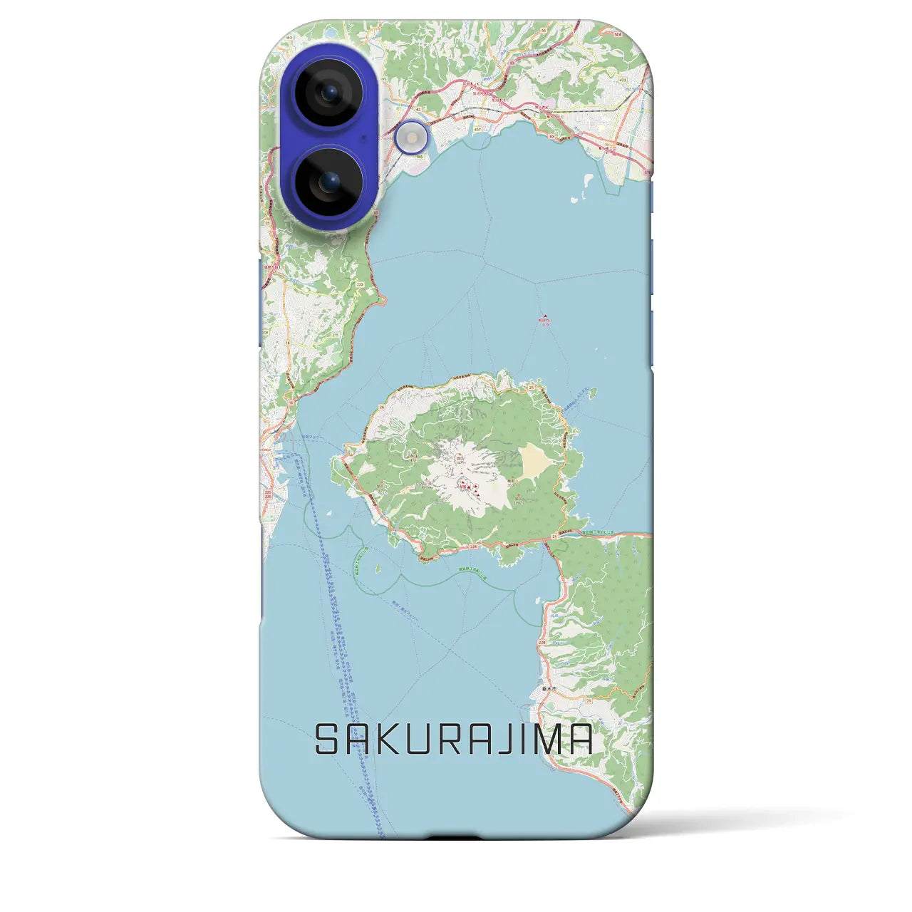 【桜島(鹿児島県)】地図柄iPhoneケース(バックカバータイプ)