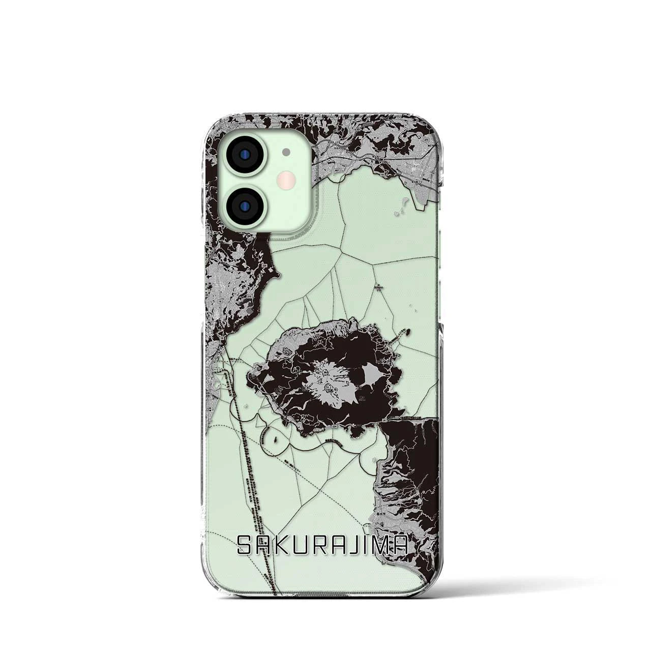 【桜島(鹿児島県)】地図柄iPhoneケース(クリアタイプ)