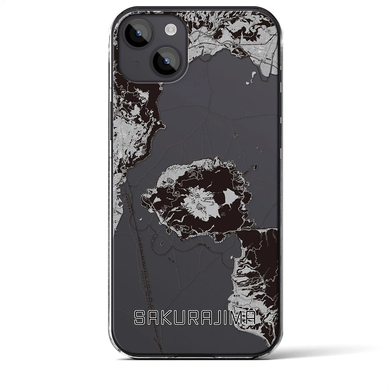 【桜島(鹿児島県)】地図柄iPhoneケース(クリアタイプ)