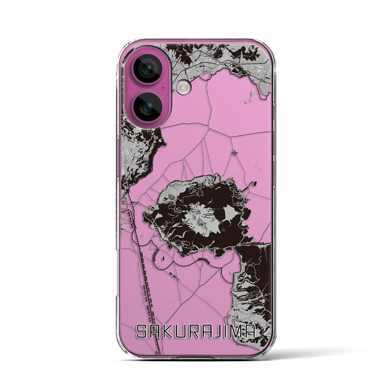 【桜島(鹿児島県)】地図柄iPhoneケース(クリアタイプ)