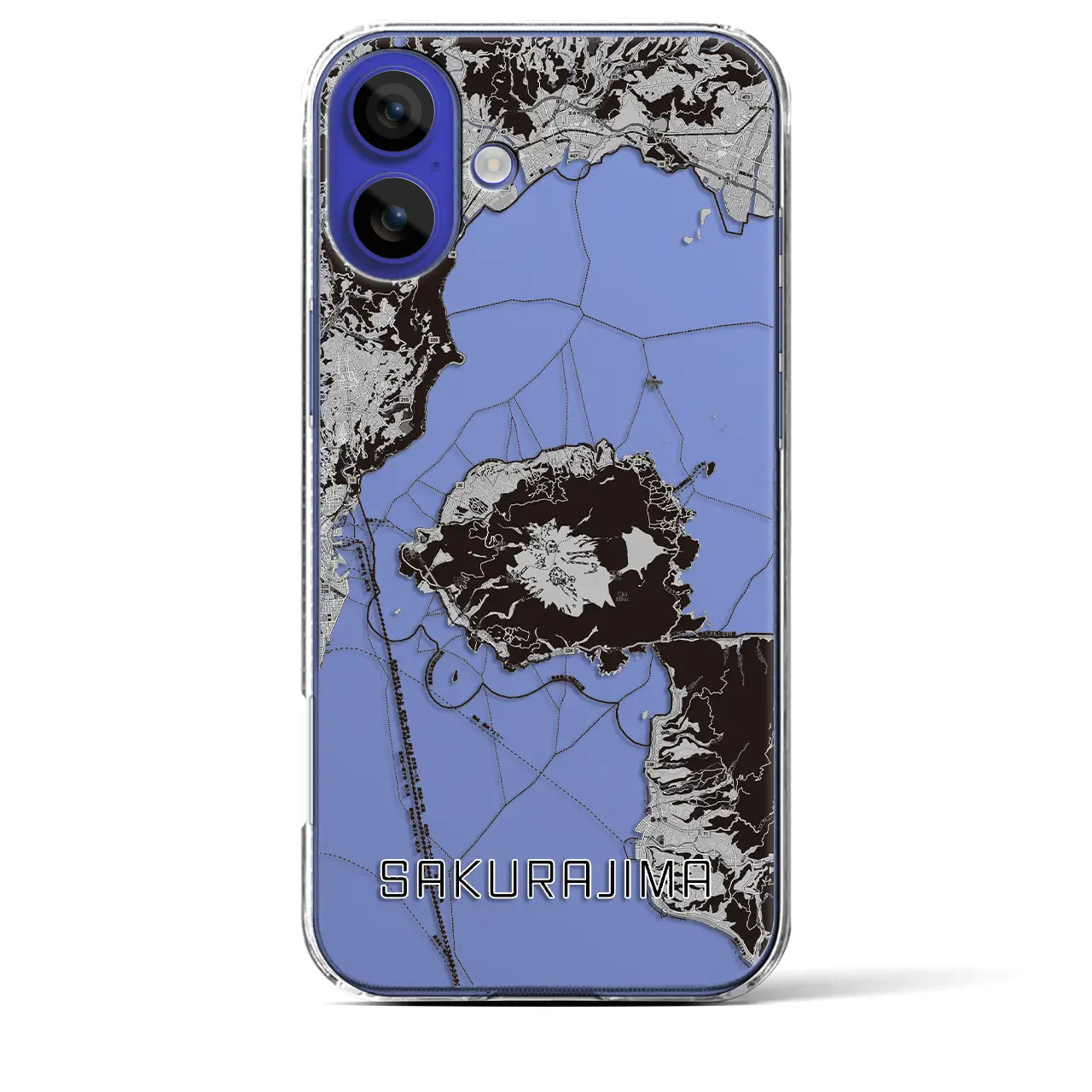 【桜島(鹿児島県)】地図柄iPhoneケース(クリアタイプ)