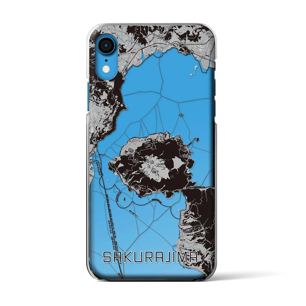【桜島(鹿児島県)】地図柄iPhoneケース(クリアタイプ)