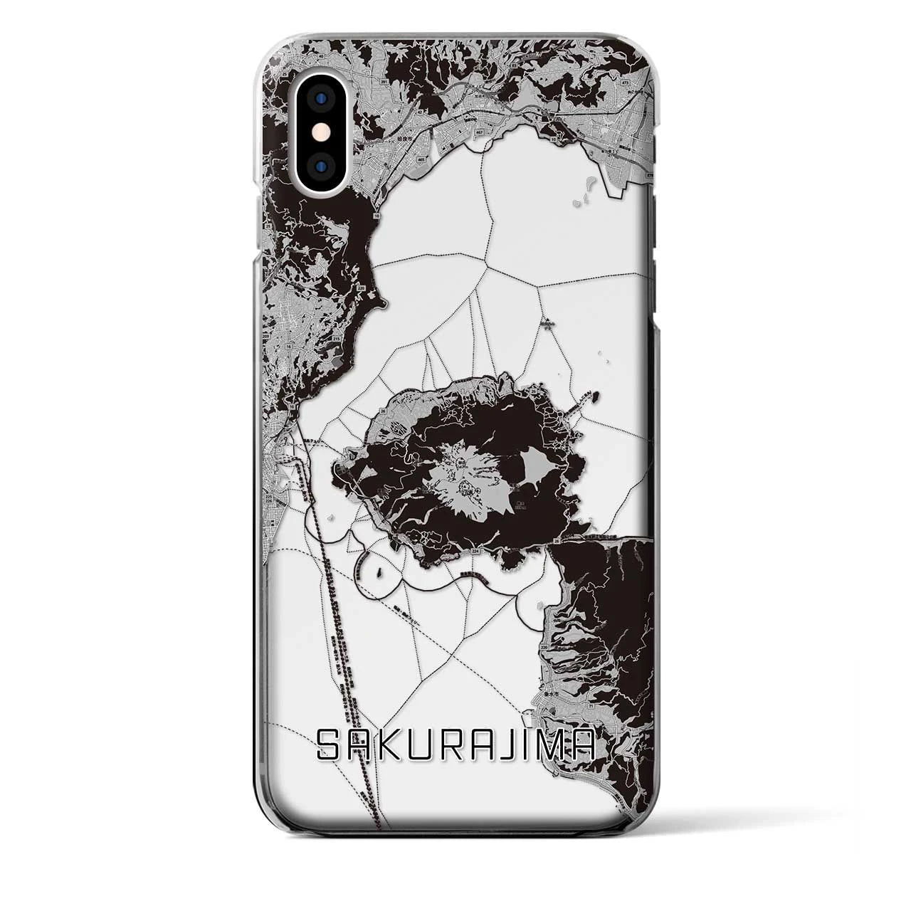 【桜島(鹿児島県)】地図柄iPhoneケース(クリアタイプ)