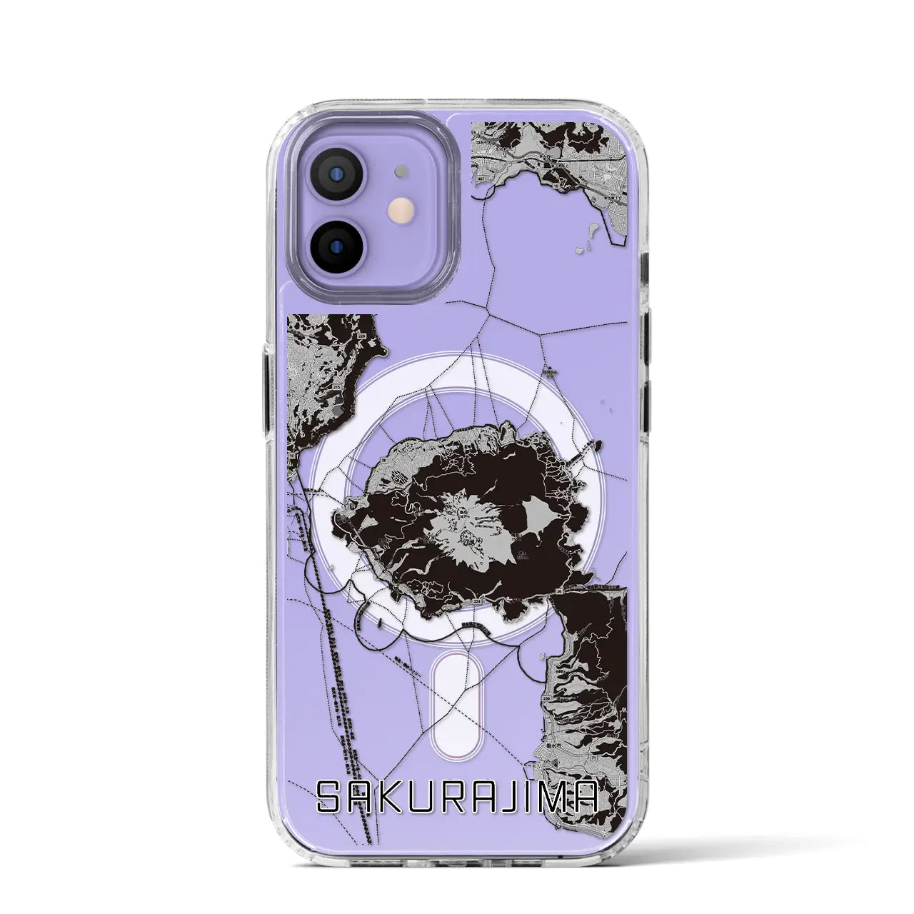 【桜島(鹿児島県)】地図柄iPhoneケース(MagSafeタイプ)