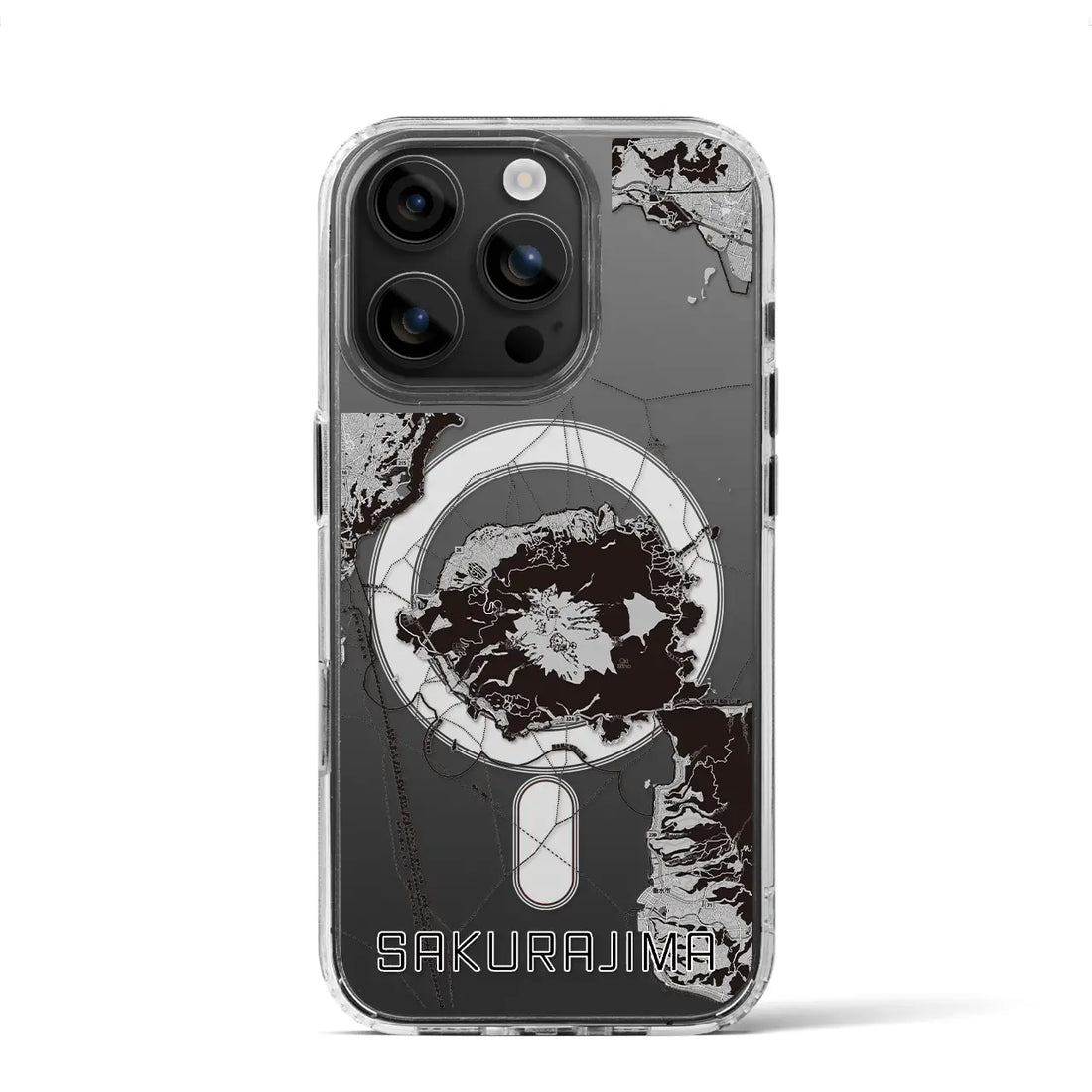 【桜島(鹿児島県)】地図柄iPhoneケース(MagSafeタイプ)